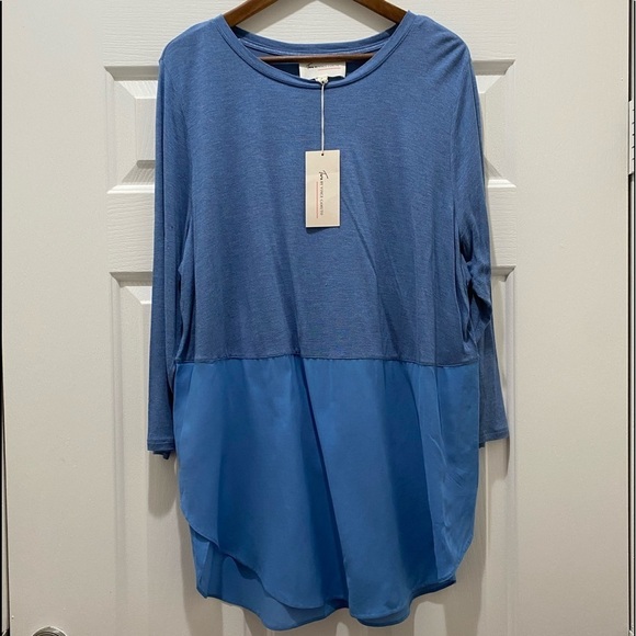 NEW Two by Vince Camuto Blue Long Sleeve Tunic Top, 2X - Picture 1 of 8